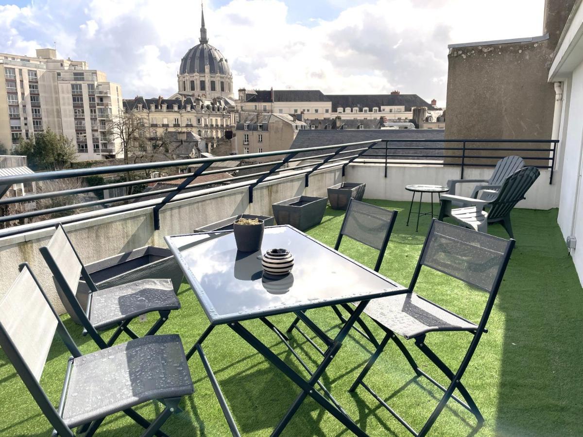 Grand Studio, Belle Terrasse Avec Vue Nantes Exterior foto